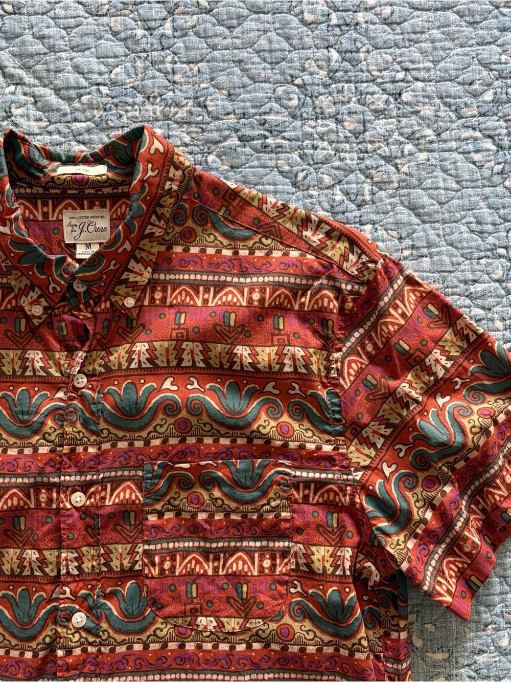 J.Crew Mens Patterned Stripe Button Down Shirt